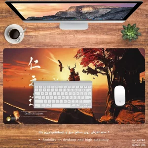 ماوس پد مخصوص بازی هومرو مدل MX1345 طرح بازی سامورایی Ghost of Tsushima
