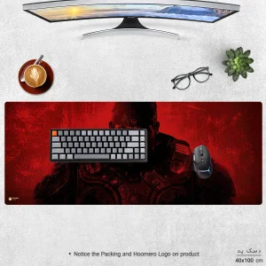 ماوس پد هومرو مدل HX496 طرح بازی Gears of War سایز 40x100 سانتی‌متر