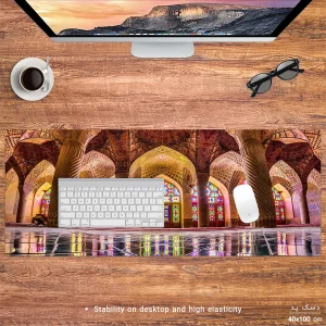 ماوس پد هومرو مدل HX395 طرح معماری سنتی سایز 40x100 سانتی‌متر