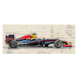 ماوس پد هومرو مدل HX624 طرح فرمول یک Formula 1 سایز 40x100 سانتی‌متر
