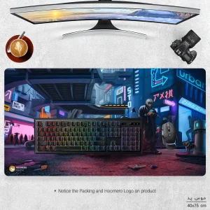 ماوس پد مخصوص بازی هومرو مدل MX1329 طرح بازی Cyberpunk