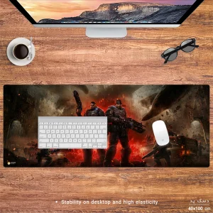ماوس پد هومرو مدل HX495 طرح بازی Gears of War سایز 40x100 سانتی‌متر