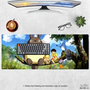 ماوس پد هومرو مدل HX010 طرح My Neighbor Totoro سایز 40x100 سانتی‌متر