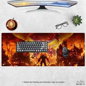 ماوس پد هومرو مدل HX270 طرح DOOM سایز 40x100 سانتی‌متر