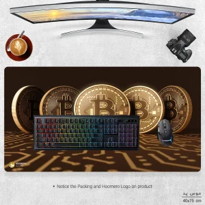 ماوس پد هومرو مدل MX1172 طرح ارز دیجیتال بیتکوین