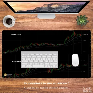 ماوس پد هومرو مدل MX1015 طرح ارز دیجیتال بیتکوین اتریوم