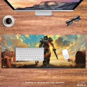 ماوس پد هومرو مدل HX477 طرح Fallout سایز 40x100 سانتی‌متر