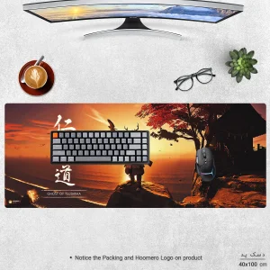 ماوس پد هومرو مدل HX187 طرح Ghost of Tsushima سایز 40x100 سانتی‌متر