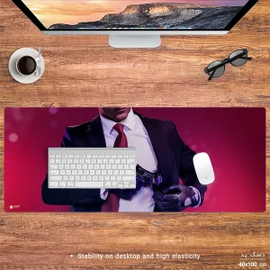 ماوس پد هومرو مدل HX505 طرح Hitman سایز 40x100 سانتی‌متر