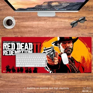 ماوس پد هومرو مدل HX247 طرح Red Dead سایز 40x100 سانتی‌متر