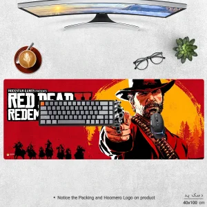 ماوس پد هومرو مدل HX247 طرح Red Dead سایز 40x100 سانتی‌متر