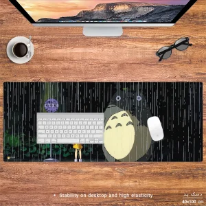 ماوس پد هومرو مدل HX116 طرح My Neighbor Totoro سایز 40x100 سانتی‌متر
