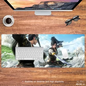 ماوس پد هومرو مدل HX610 طرح Where Winds Meet سایز 40x100 سانتی‌متر