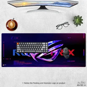 ماوس پد هومرو مدل HX563 طرح ایسوس ROG سایز 40x100 سانتی‌متر