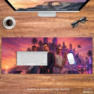 ماوس پد هومرو مدل HX502 طرح GTA سایز 40x100 سانتی‌متر