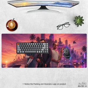ماوس پد هومرو مدل HX502 طرح GTA سایز 40x100 سانتی‌متر