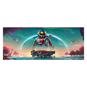 ماوس پد هومرو مدل HX537 طرح بازی No Mans Sky سایز 40x100 سانتی‌متر