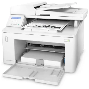 پرینتر اچ پی تک رنگ سه کاره با چاپ لیزری مدل LaserJet Pro MFP M227sdn، سایز چاپ A4، مجهز به تغذیه خودکار ADF، دارای اتصال شبکه، قابلیت چاپ دو رو