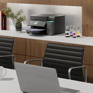 پرینتر جوهر افشان چندکاره رنگی اپسون مدل EcoTank L6370 با اتصال باسیم و بی‌سیم سایز چاپ A4 با قابلیت چاپ دو رو