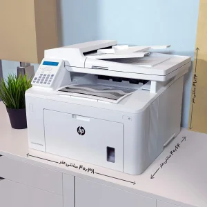 پرینتر اچ پی تک رنگ چهار کاره‌ با چاپ لیزری مدل LaserJet Pro MFP M227fdn، سایز چاپ A4، مجهز به تغذیه خودکار ADF، قابلیت‌ اتصال به WiFi
