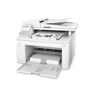 پرینتر اچ پی تک رنگ چهار کاره‌ با چاپ لیزری مدل LaserJet Pro MFP M227fdn، سایز چاپ A4، مجهز به تغذیه خودکار ADF، قابلیت‌ اتصال به WiFi