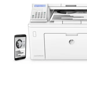 پرینتر اچ پی تک رنگ چهار کاره‌ با چاپ لیزری مدل LaserJet Pro MFP M227fdn، سایز چاپ A4، مجهز به تغذیه خودکار ADF، قابلیت‌ اتصال به WiFi