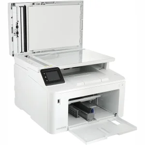 پرینتر اچ پی تک رنگ چهار کاره‌ با چاپ لیزری مدل LaserJet Pro MFP M227fdw، سایز چاپ A4، امکان چاپ دو رو، قابلیت‌ اتصال به WiFi