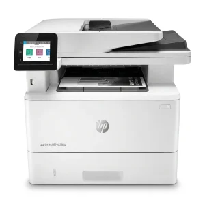 پرینتر اچ پی تک رنگ چهار کاره با چاپ لیزری مدل LaserJet Pro MFP M428fdw، سایز چاپ A4، قابلیت چاپ دو رو، مجهز به پورت شبکه و WiFi، قابلیت چاپ فایل‌های فلش مموری از طریق USB، دارای صفحه نمایش LCD