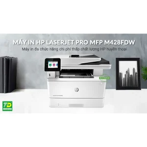 پرینتر اچ پی تک رنگ چهار کاره با چاپ لیزری مدل LaserJet Pro MFP M428fdw، سایز چاپ A4، قابلیت چاپ دو رو، مجهز به پورت شبکه و WiFi، قابلیت چاپ فایل‌های فلش مموری از طریق USB، دارای صفحه نمایش LCD