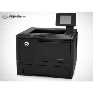 پرینتر لیزری تک‌کاره تک‌رنگ سایز A4 اچ‌پی مدل LaserJet Pro 400 M401dn با قابلیت چاپ دورو خودکار و چاپ مستقیم از حافظه فلش USB، سرعت چاپ 33 برگ در دقیقه و اتصال شبکه LAN