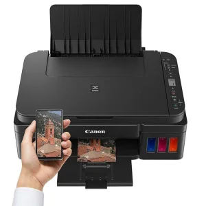 پرینتر چندکاره جوهرافشان 3 کاره کانن مدل PIXMA G3410 با مخزن جوهر، چاپ رنگی بدون حاشیه و اتصال وای‌فای