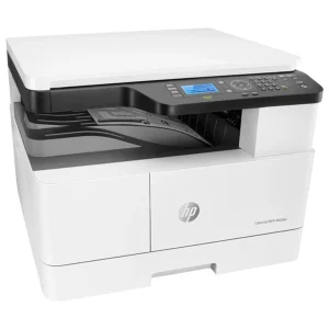 پرینتر اچ‌پی تک رنگ سه کاره با چاپ لیزری مدل LaserJet MFP M438n، سایز چاپ A3، مجهز به پورت شبکه، قابلیت چاپ دو روی خودکار و قابلیت اتصال به شبکه WiFi، دارای صفحه نمایش LCD