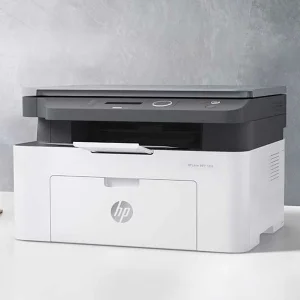 پرینتر لیزری 3 کاره اچ‌پی مدل LaserJet MFP 136a با قابلیت پرینت، اسکن و کپی، اتصال USB و نمایشگر