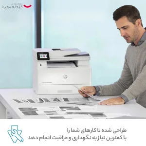 پرینتر اچ پی تک رنگ چهار کاره با چاپ لیزری مدل LaserJet Pro MFP M428fdn، سایز چاپ A4، قابلیت چاپ دو رو، چاپ فایل‌های فلش مموری از طریق USB، مجهز به پورت شبکه، دارای صفحه نمایش LCD