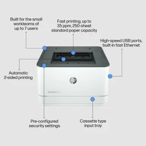 پرینتر لیزری تک کاره تک رنگ اچ‌ پی مدل LaserJet Pro 3003dn با اتصال باسیم بی‌سیم سایز چاپ A4