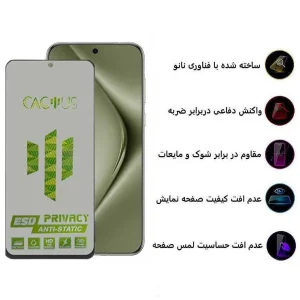 محافظ صفحه نمایش حریم شخصی اپیکوی مدل Cactus-ESD-Privacy مناسب برای گوشی موبایل هوآوی Pura 70 Pro/ Pura 70 Ultra / Nova 12S/ Nova 12i
