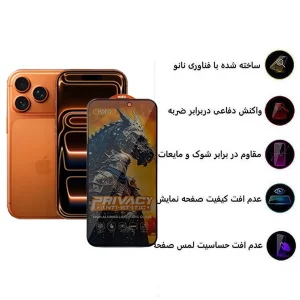 محافظ صفحه نمایش حریم شخصی اپیکوی مدل Knight Privacy مناسب برای گوشی موبایل اپل iPhone 17 Pro Max