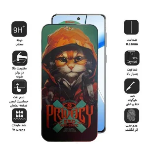 محافظ صفحه نمایش حریم شخصی اپیکوی مدل Privacy Hoodie Cat مناسب برای گوشی موبایل وان پلاس Nord CE4/ Nord CE3/ 10R/ 10T/ Ace Pro/ Ace/ 10R 150W