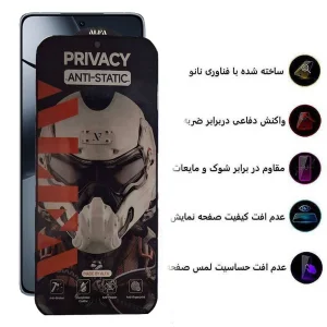 محافظ صفحه نمایش حریم شخصی اپیکوی مدل Alpha مناسب برای گوشی موبایل شیائومی 14T Pro/14T/Redmi K70 Ultra/Redmi X6 Pro