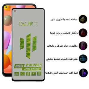 محافظ صفحه نمایش حریم شخصی اپیکوی مدل Cactus-ESD-Privacy مناسب برای گوشی موبایل سامسونگ Galaxy A11 / M11
