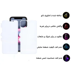محافظ صفحه نمایش اپیکوی مدل Hydrogel-cover مناسب برای گوشی موبایل اپل iPhone 11 به همراه محافظ پشت گوشی
