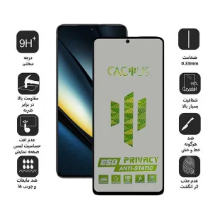محافظ صفحه نمایش حریم شخصی اپیکوی مدل Cactus-ESD-Privacy مناسب برای گوشی موبایل شیائومی Xiaomi Poco F6 Pro / Xiaomi Poco F6 / Xiaomi Redmi Turbo 3