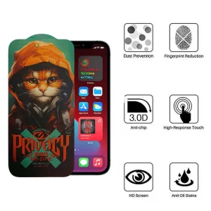 محافظ صفحه نمایش حریم شخصی اپیکوی مدل Privacy Hoodie Cat مناسب برای گوشی موبایل اپل iPhone 12 Pro Max