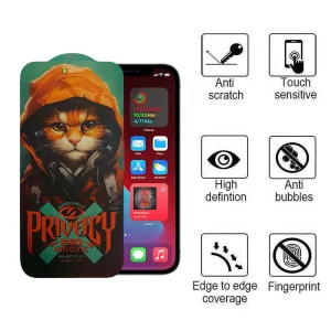 محافظ صفحه نمایش حریم شخصی اپیکوی مدل Privacy Hoodie Cat مناسب برای گوشی موبایل اپل iPhone 12 Pro Max