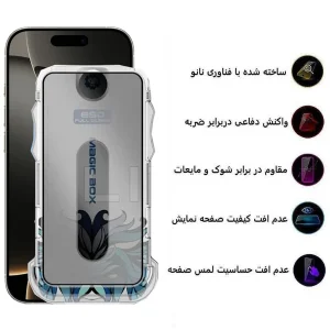 محافظ صفحه نمایش حریم شخصی اپیکوی مدل Lion Privacy Easy Install مناسب برای گوشی موبایل اپل iPhone 16 Pro  به همراه کیت نصب