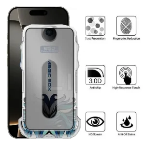 محافظ صفحه نمایش حریم شخصی اپیکوی مدل Lion Privacy Easy Install مناسب برای گوشی موبایل اپل iPhone 16 Pro  به همراه کیت نصب