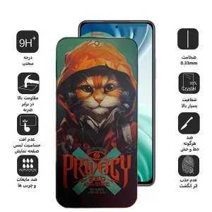 محافظ صفحه نمایش حریم شخصی اپیکوی مدل Privacy Hoodie Cat مناسب برای گوشی موبایل شیائومی Mi 11i/ Mi 10i / Mi 11X/ Mi 11X Pro/ 11i/ 11i HyperCharge 5G