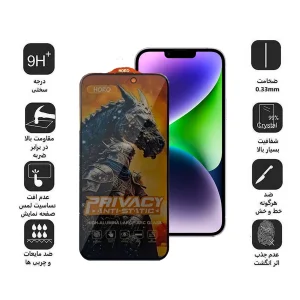 محافظ صفحه نمایش حریم شخصی اپیکوی مدل Knight Privacy مناسب برای گوشی موبایل اپل iPhone 13 Pro Max/ 14 Plus