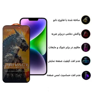 محافظ صفحه نمایش حریم شخصی اپیکوی مدل Knight Privacy مناسب برای گوشی موبایل اپل iPhone 13 Pro Max/ 14 Plus