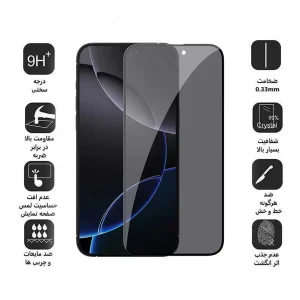 محافظ صفحه نمایش حریم شخصی اپیکوی مدل Privacy مناسب برای گوشی موبایل اپل iPhone 16 Pro